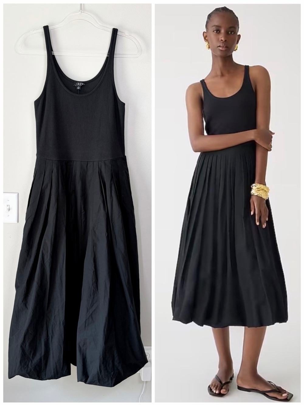 J. Crew Black Tank Bubble Hem Dress